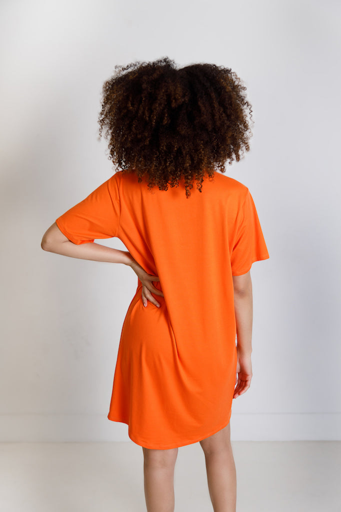 Neon orange  Pineconerow t-shirt dress back